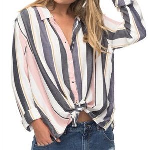 BNWT Roxy Romantic Path Stripe Button Up